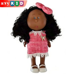 STY Poupée de 22cm poupée en vinyle posable et sûre avec robe rose poupée de pomme de terre