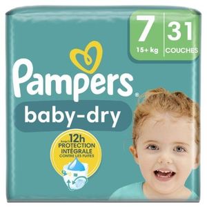 Pampers Pack De 31 Couches Baby-Dry - Taille 7 (15 Kg et +) - Origine France