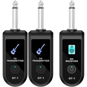 Système de guitare sans fil à batterie lithium rechargeable 2.4G, adapté aux guitares électriques, avec un émetteur et deux récepteurs