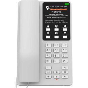 Grandstream Téléphone IP WiFi pour l'hôtellerie avec 2 lignes SIP 2 appels simultanés, audio HD, fonction mains libres - GHP620