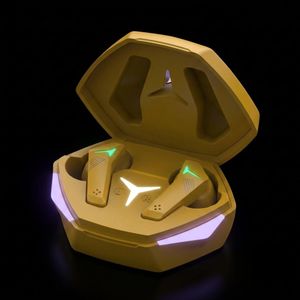 Écouteurs Bluetooth Jaune - Bluetooth 5.3 - Son Stéréo HD - Faible Latence - Microphone - Boîtier de Recharge
