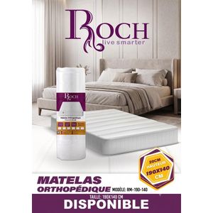 Roch Matelas Orthopédique ROCH RM-190-140 – 190 × 140 cm Épaisseur 20 cm