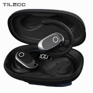 TiLECC OWS Headphones Over-Ear Open-Ear Wireless Bluetooth Earphones Style Noise Cancellation Rotatable Feature With Mic Portable Audio