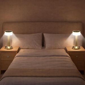 Lampe de table LED sans fil 1200 mAh à intensité variable - 3 couleurs - Lampe de chevet tactile à intensité variable - Avec batterie rechargeable par USB - Pour salon, chambre de bébé, bureau