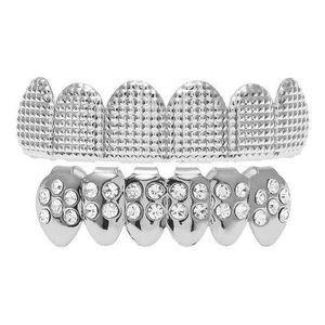 Grille De Dents Brillantes à La Mode, Haut En Diamant Hip Hop Pour Hommes Et Femmes Et Argent
