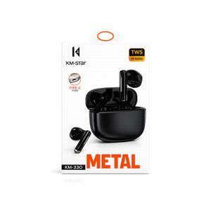 KM STAR KM 330 METAL Écouteurs Bluetooth TWS HD Audio Type C au design métallique