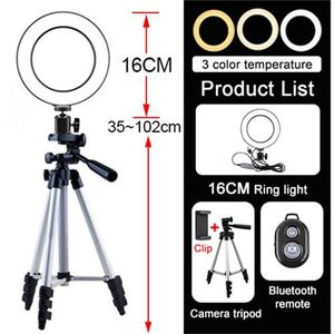 Trépied à lumière annulaire LED 26 cm pour photographie, vidéo et maquillage