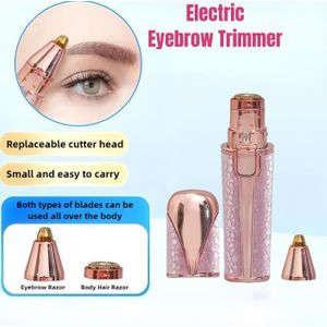 Épilateur Portable 2 EN 1 pour Femmes, Épilateur Facial Électrique, Forme de Sourcil Rechargeable pour Femmes, Visage Lèvres Corps Rasoir Facial Indolore avec Lumière LED Intégrée USB-Rose