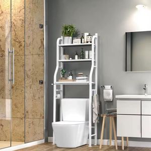 Etagère de Salle de Bain, Meuble de Rangement au-Dessus des Toilettes WC - blanc