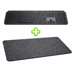 Logitech Clavier MX Keys S (AZERTY) & Tapis de Souris en Feutre de Laine 80x30