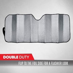 Motor Trend Motor Trend, Pare-Soleil de Pare-Brise de Voiture Berlines, Pare-Soleil intérieur Pliable pour Pare-Soleil de Voiture réfléchissant avec Protection UV et Rangement Pare-Brise, 147 cm sur 61 cm, Gris