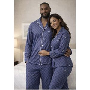  Pyjamas pour couple en coton de haute qualité  - bleu