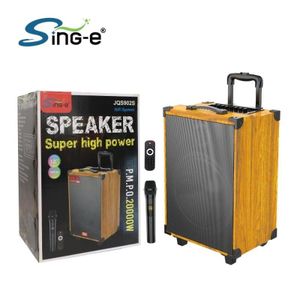SinG-e Enceinte bluetooth, Haut-Parleur sans fil Led en Bois, Enceinte mobile de scène de cinéma maison de discothèque en plein air - JQS902S