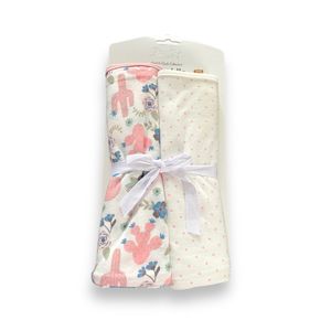 Lot de 2 couvertures d'emmaillotage 100% Coton pour bébé