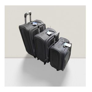 Lot de 3 Valises  de classe en Simili Cuir  – Design Élégant et Raffiné (Cabine, Moyenne 20kg , Grande 23kg)
