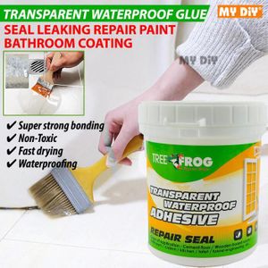 Cole de revêtement imperméable transparent, agent imperméable invisible, mastic d'étanchéité imperméable invisible, émulsion d'étanchéité pour salle de bain, toilettes, carrelage, murs, toiture .1kg