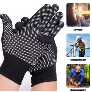 10 paires de gants de travail, adaptés pour le cyclisme en plein air, le camping, la pêche - noir