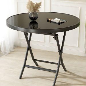 Table Pliable Vitrée/Noir