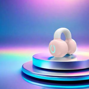 Écouteur Bluetooth à Clip Rose pour Utilisation Mono, Léger et de Qualité Premium.