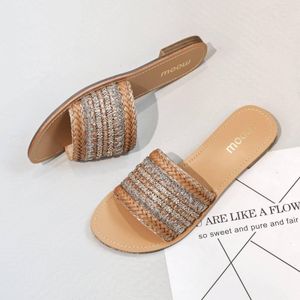 Moow Sandales plates pour femme Beige