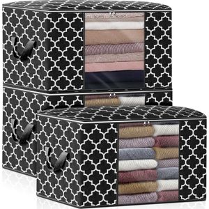White Label 3Pcs Storage Bags 100L - Black/White