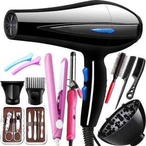 Sèche-cheveux puissant professionnel 2200W avec chauffage rapide, réglage chaud et froid, sèche-cheveux ionique avec fonction de collecte de vent