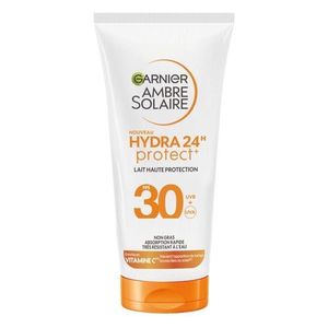 Garnier Ambre Solaire - Lait Solaire Hydra 24H Protect+ - FPS 30 - Haute Protection - Enrichi En Vitamine C
