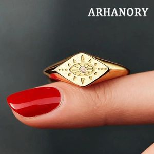 ARHANORY Bague Œil du diable en or pour femme — Modèle ajustable en cuivre