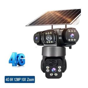 Caméra de surveillance solaire 4G à triple objectif