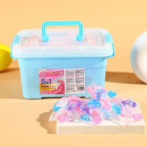 Boîte de capsules de lessive 5-en-1 avec coffret de rangement portable