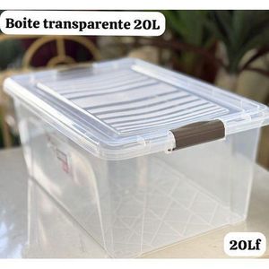 Boîte de rangement plastique transparent 20L - Haute qualité