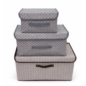 Ensemble de 3 Boîtes de Rangement Pliables - Design Élégant et Gain de Place