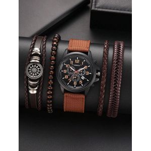 Montre et 3 Bracelet Class'Chic Geneva  Pour Homme - Marron