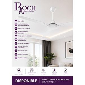 Roch Ventilateur Plafonnier 36 pouces ROCH – RCLF-3611-E