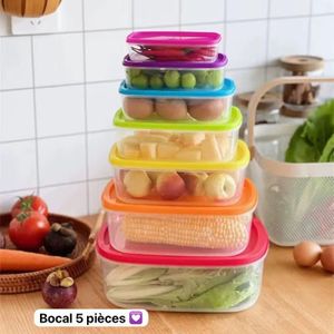 Ensemble de bocaux alimentaires – 5 pièces en plastique