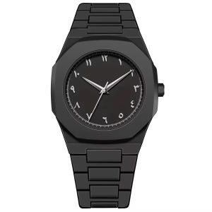 Montre Minimaliste en Polycarbonate Noir – Design Géométrique et Chiffres Arabes
