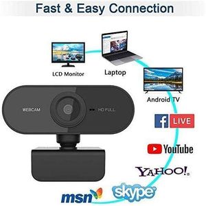 Mini Webcam Pour Ordinateur Avec Microphone - HD 1080p - Noir