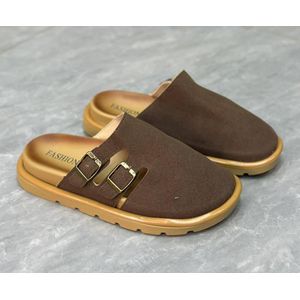Chaussures de ville style babouche premium marron