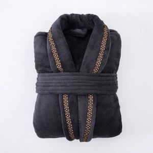 Peignoir unisexe en coton doux et absorbant - Gris-