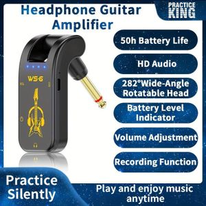 Mini amplificateur de casque pour guitare, portable, avec une tête audio rotative et une batterie au lithium rechargeable, pour les guitaristes.