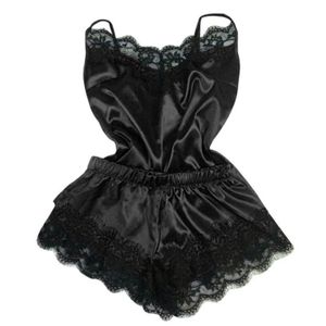 MIDNIGHT'S BOMB Ensemble de pyjama en satin dentelle avec short sexy pour dormir