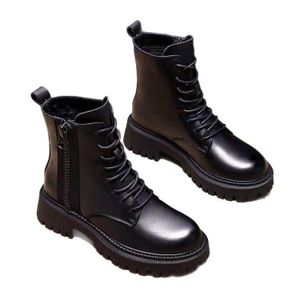 GLARPEBIE Bottes pour femmes Haute Montante Style Martin - Chaussures Tactiques Randonnée Outdoor - Noir