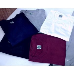 T-shirt de couleur unie hommes en coton