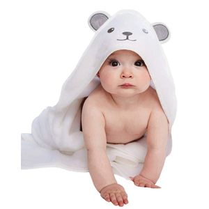Flushrenic Serviettes de bain pour bébé,Serviette de bain pour bébé à capuche, serviette à capuche pour bébé, peignoir pour nouveau-né, ensemble de serviettes à capuche pour nouveau-né, serviette douce et très absorbante, adaptée aux enfants de 0 à 3 ans (blanche)