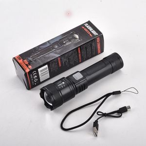 Lampe torche LED rechargeable par USB avec faisceau zoomable, 1200 lumens, portée du faisceau 400-500 m