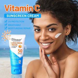 Disaar Écran solaire à la ivitamine E et à la niacinamide SPF 50, Protection UVA & UVB 12 heures, hydratante, pour le corps 