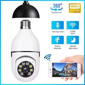 Caméra Ampoule WiFi 360° Full HD 1080P – Vision Nocturne – Détection de Mouvement – Audio Bidirectionnel E27
