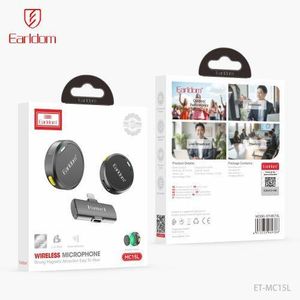 Earldom Microphone cravate sans fil  ET-MC15L avec pince magnétique puissante – Plug & Play, réduction du bruit