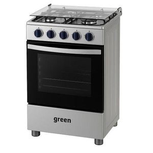 Cuisinière à Gaz 4 Feux + Plaque de Cuisson GN50 - 50x50 cm – 100% Inox - Garantie 12 Mois