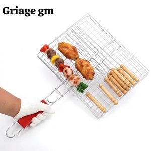Grille de Barbecue Double Face + 12 Brochettes